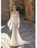 Strapless Ivory Lace Mermaid Wedding Dress With Removable Sleeves